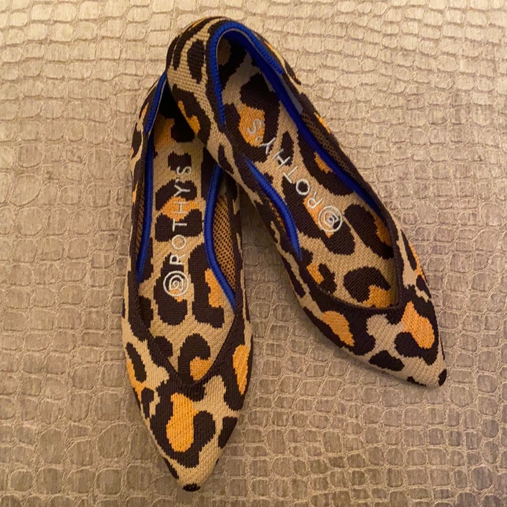 Rothys Leopard Point Toe Shoes